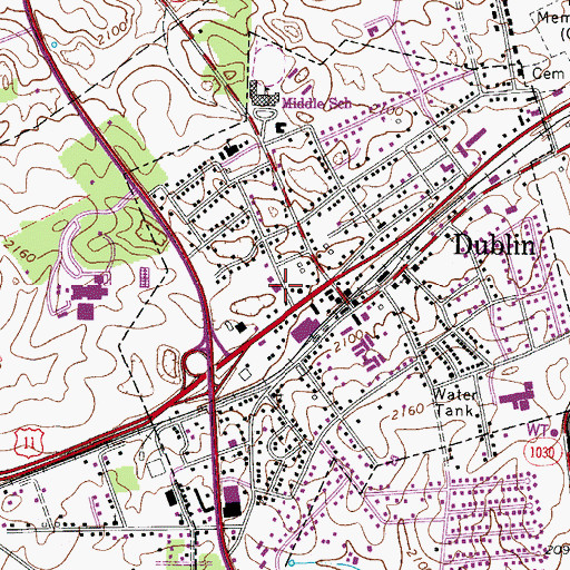 Topographic Map of Dublin Volunteer Fire Department, VA