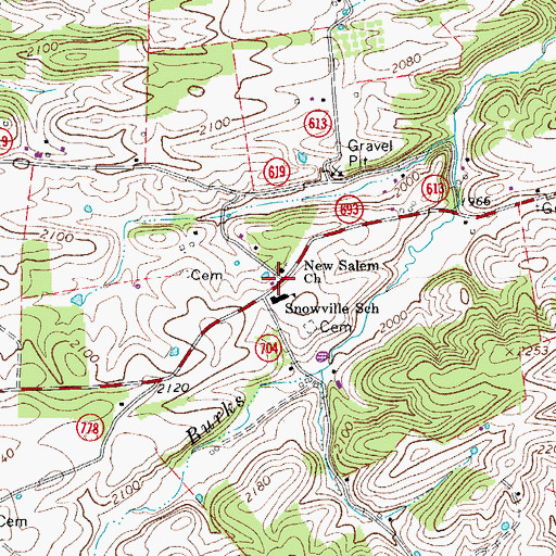 Topographic Map of Snowville Volunteer Fire Department Station 1 Headquarters, VA