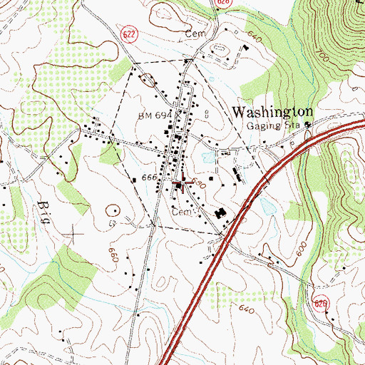 Topographic Map of Rappahannock County Sheriff's Office, VA