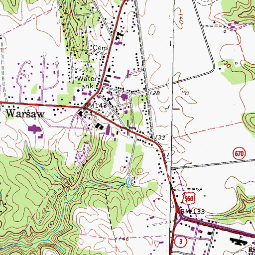 Topographic Map of Richmond County Sheriff's Office, VA