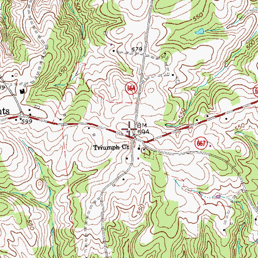 Topographic Map of Darlington Heights Volunteer Fire Department, VA