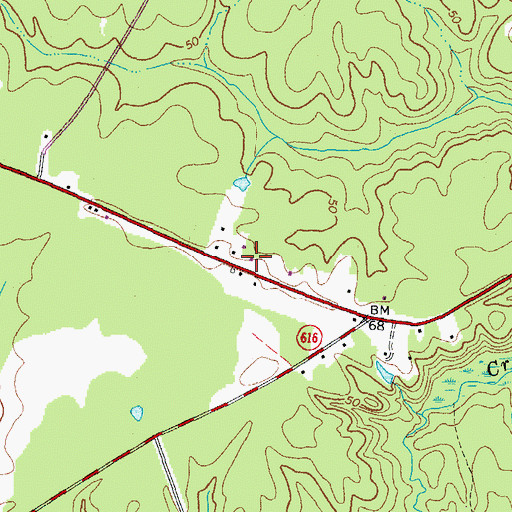 Topographic Map of Burrowsville Volunteer Fire Department - Company 4, VA