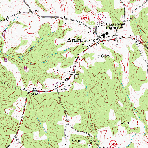 Topographic Map of Ararat Rescue Squad, VA