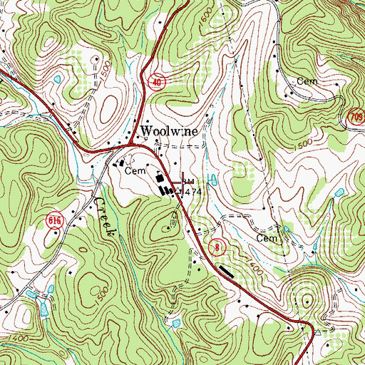 Topographic Map of Smith River Rescue Squad, VA