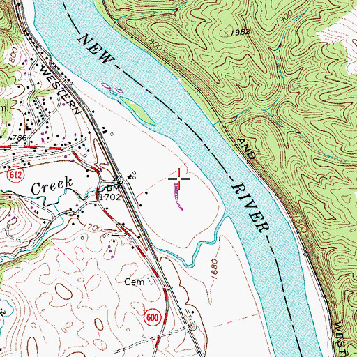 Topographic Map of Vesta Rescue Squad Station 5, VA