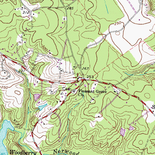 Topographic Map of Powhatan County Volunteer Rescue Squad Substation 1, VA