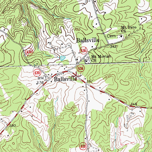 Topographic Map of Powhatan County Volunteer Rescue Squad Substation 2, VA