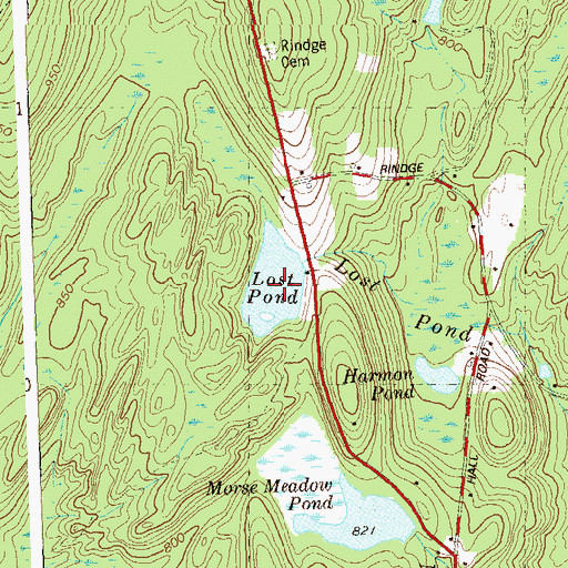 Topographic Map of Lost Pond, CT