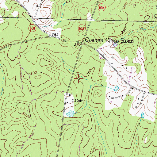 Topographic Map of New Kent County Courthouse, VA