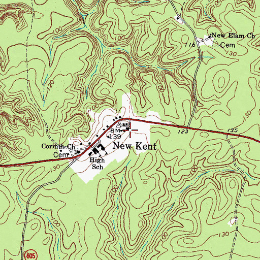 Topographic Map of New Kent County Sheriff's Office, VA