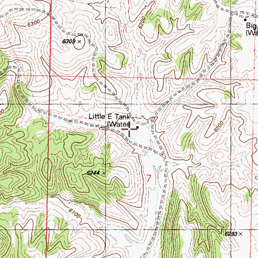 Topographic Map of Little E Tank, AZ