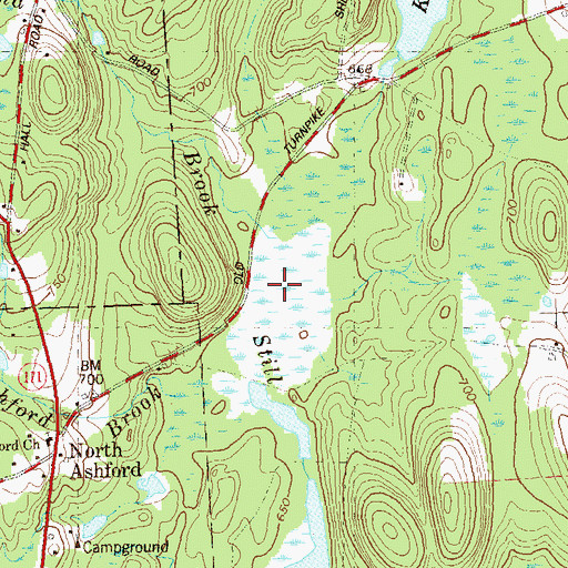Topographic Map of Lost Pond Brook, CT
