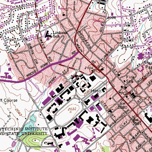 Topographic Map of Virginia Tech Rescue Squad, VA