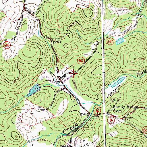Topographic Map of Montebello Volunteer Fire Department and Rescue Squad, VA