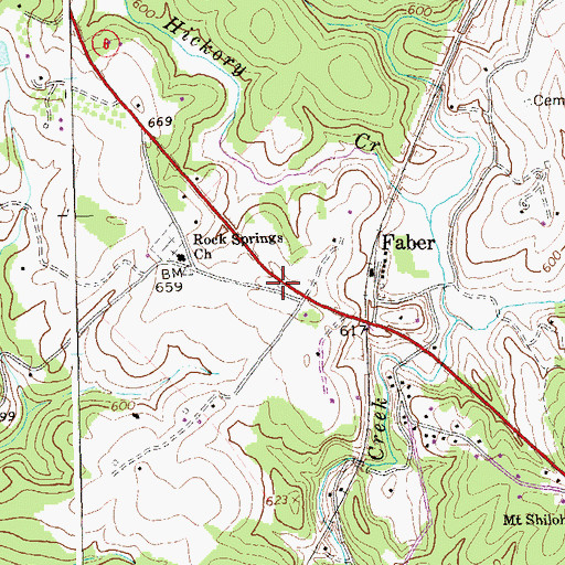 Topographic Map of Faber Volunteer Fire Department, VA