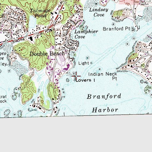 Topographic Map of Lovers Island, CT