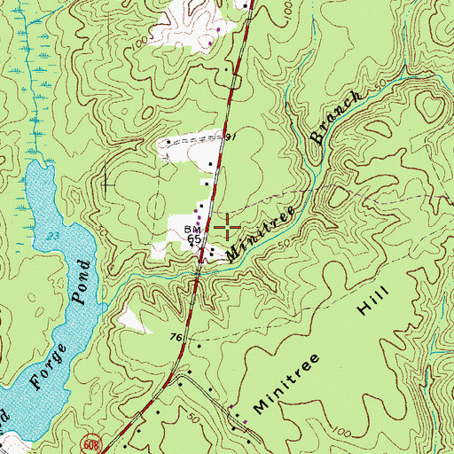 Topographic Map of New Kent Fire - Rescue Station 1 / Providence Forge Volunteer Fire - Rescue, VA