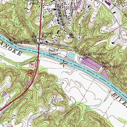 Topographic Map of Clarksville Police Department, VA