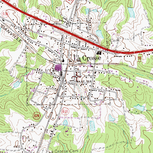 Topographic Map of La Crosse Police Department, VA