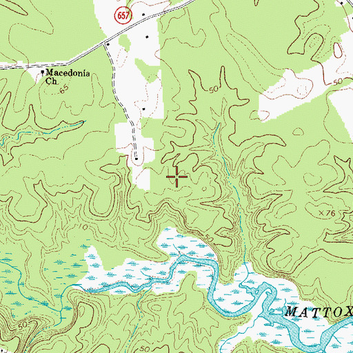 Topographic Map of Upper Middlesex Volunteer Fire Department, VA