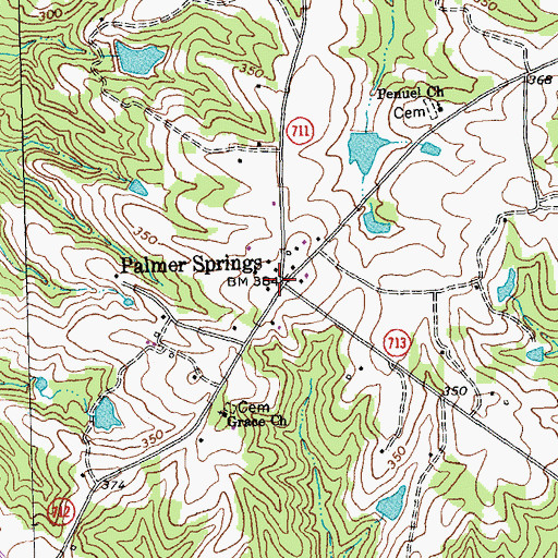 Topographic Map of Palmer Springs Volunteer Fire Department Company 6, VA