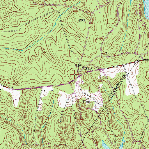 Topographic Map of Lake Gaston Volunteer Fire Department Company 8, VA