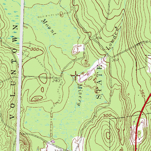 Topographic Map of Lowden Brook, CT