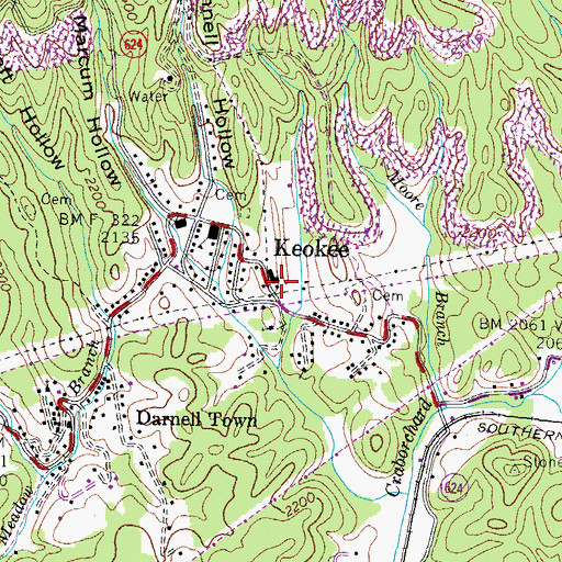 Topographic Map of Keokee Volunteer Rescue Squad, VA