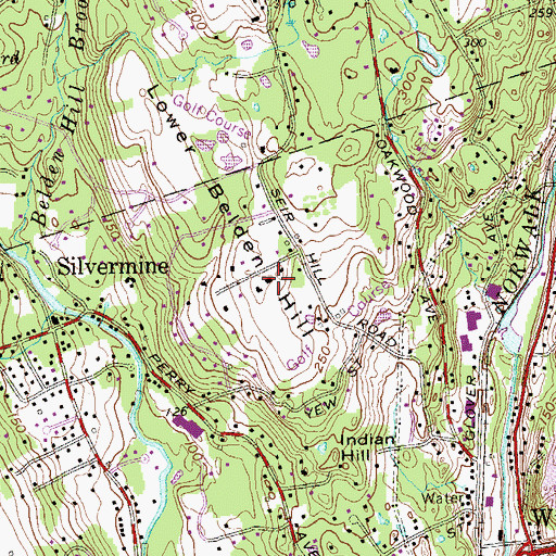 Topographic Map of Lower Belden Hill, CT