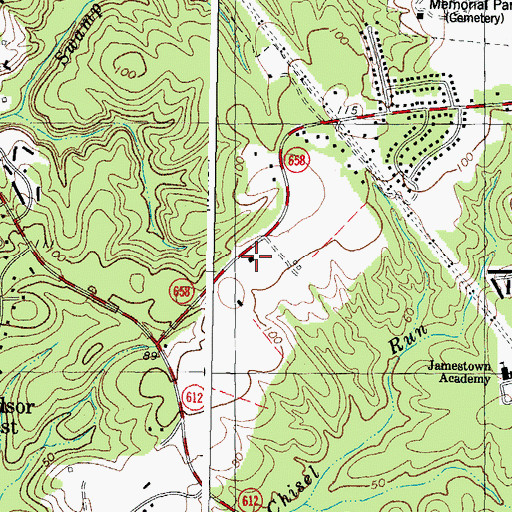 Topographic Map of James City County Fire Department / Ambulance Station 4, VA