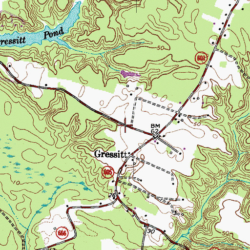 Topographic Map of Lower King and Queen Volunteer Fire Department - Grassit Station, VA