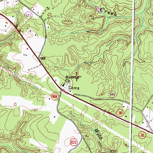 Topographic Map of Mangohick Volunteer Fire Department, VA