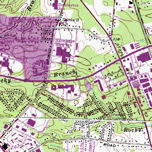 Topographic Map of Henrico County Sheriff's Office, VA