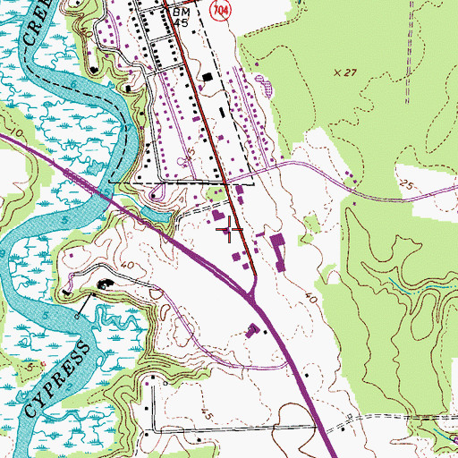 Topographic Map of Smithfield Volunteer Fire Department, VA