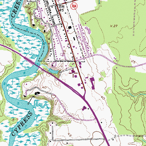 Topographic Map of Isle of Wight Volunteer Rescue Squad, VA