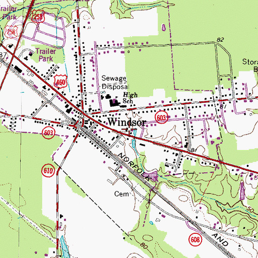 Topographic Map of Windsor Volunteer Rescue Squad, VA