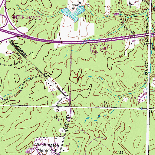 Topographic Map of Henrico County Fire Station 14, VA