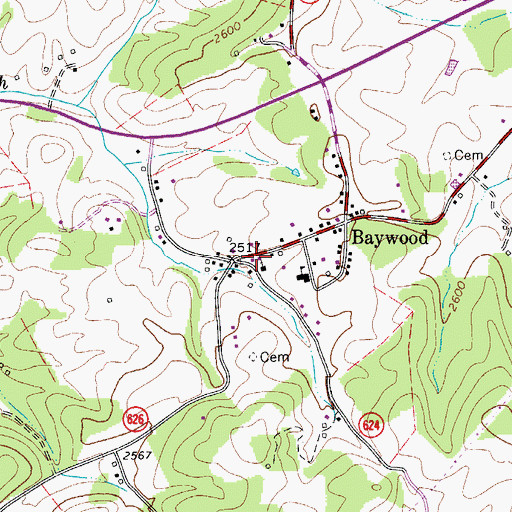 Topographic Map of Baywood Search and Rescue, VA