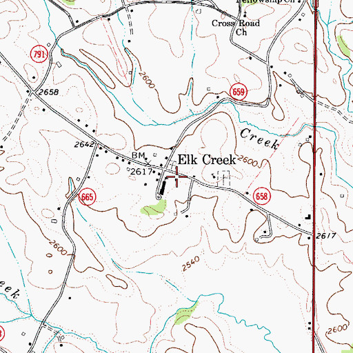 Topographic Map of Elk Creek Volunteer Fire Department, VA