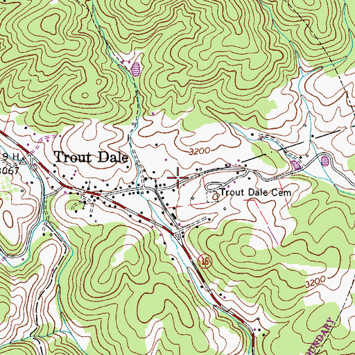 Topographic Map of Troutdale Community Volunteer Fire Department, VA