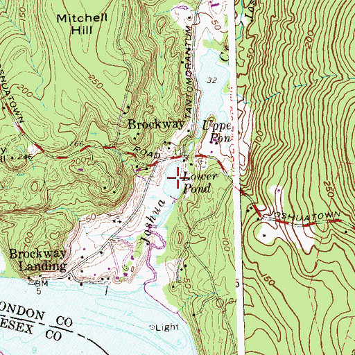 Topographic Map of Lower Pond, CT