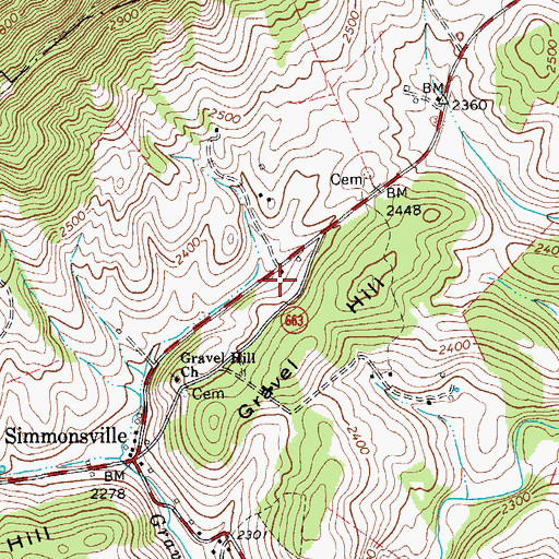 Topographic Map of Hardy Rescue Squad, VA