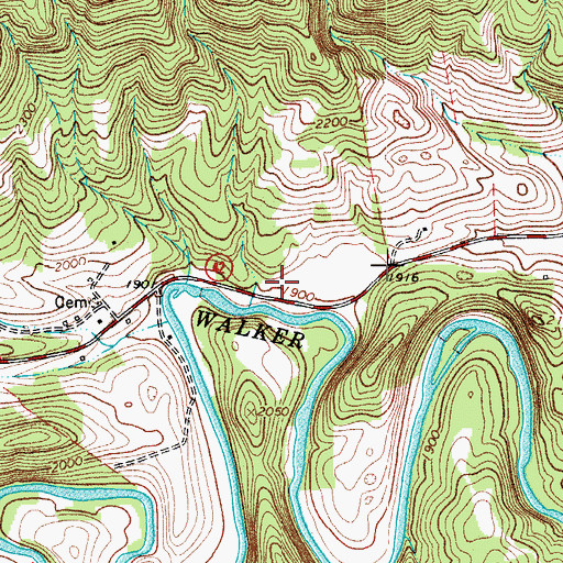 Topographic Map of Poplar Hill Volunteer Fire Department, VA