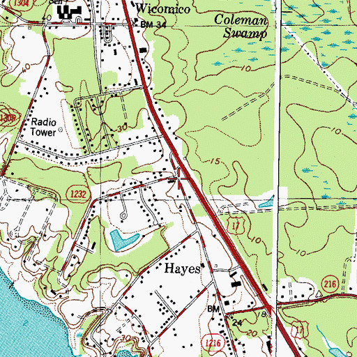 Topographic Map of Abingdon Volunteer Fire and Rescue Station 3, VA