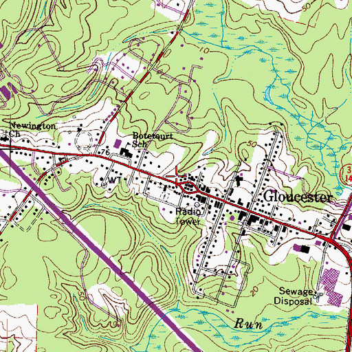 Topographic Map of Gloucester County Sheriff's Office, VA