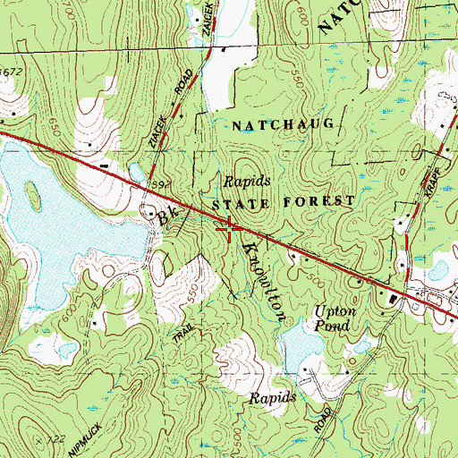 Topographic Map of Lowry Brook, CT