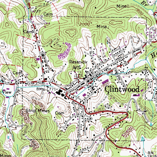 Topographic Map of Clintwood Volunteer Rescue Squad, VA