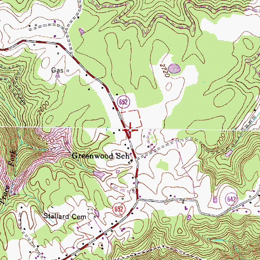 Topographic Map of Sandy Ridge Volunteer Fire Department, VA
