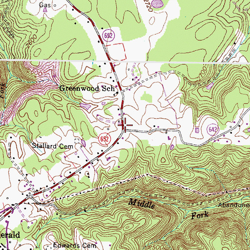 Topographic Map of Sandy Ridge Volunteer Rescue Squad, VA