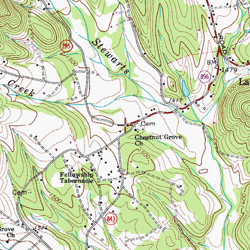 Topographic Map of Lambsburg Rescue Squad, VA